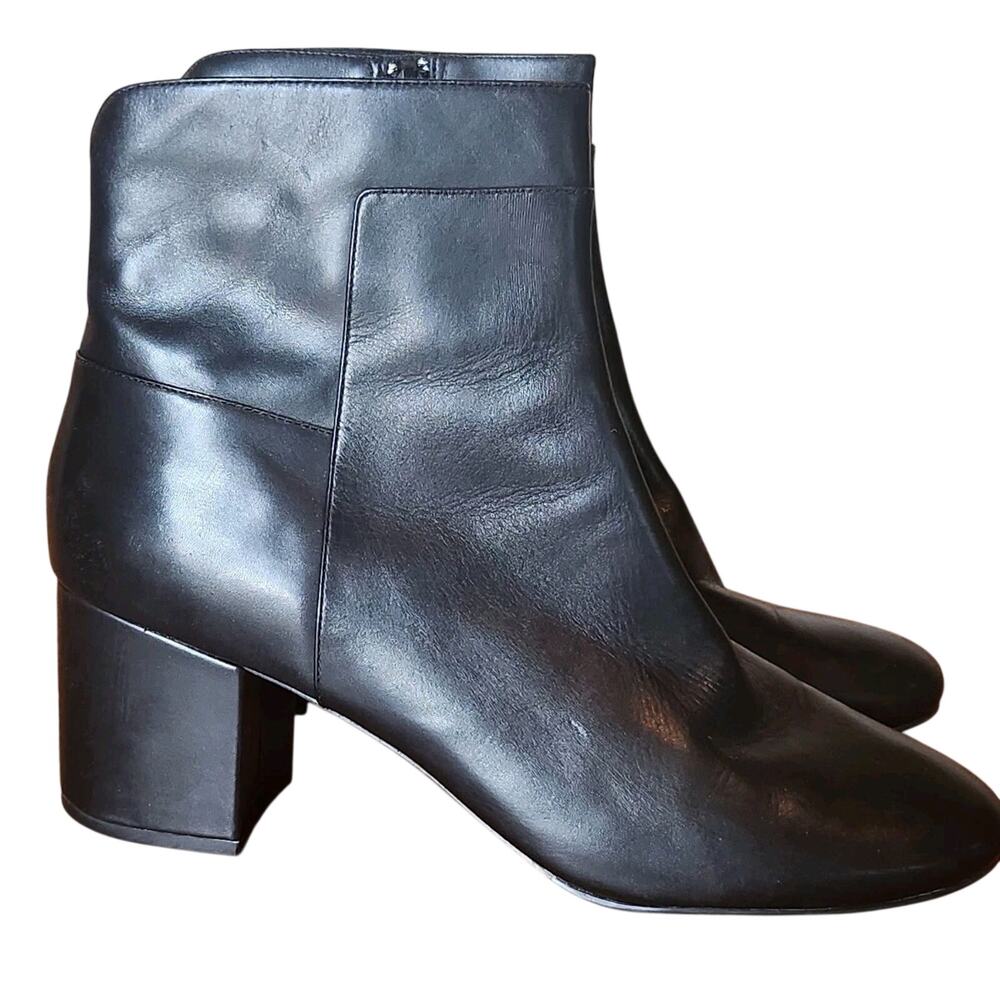 COLE HAAN BOOT LEATHER WREN MID HEEL BOOTIE BLACK 10.5 B CAREER CLASSIC CAPSULE